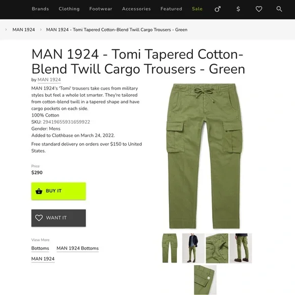 Man 1924 Cargo Trousers